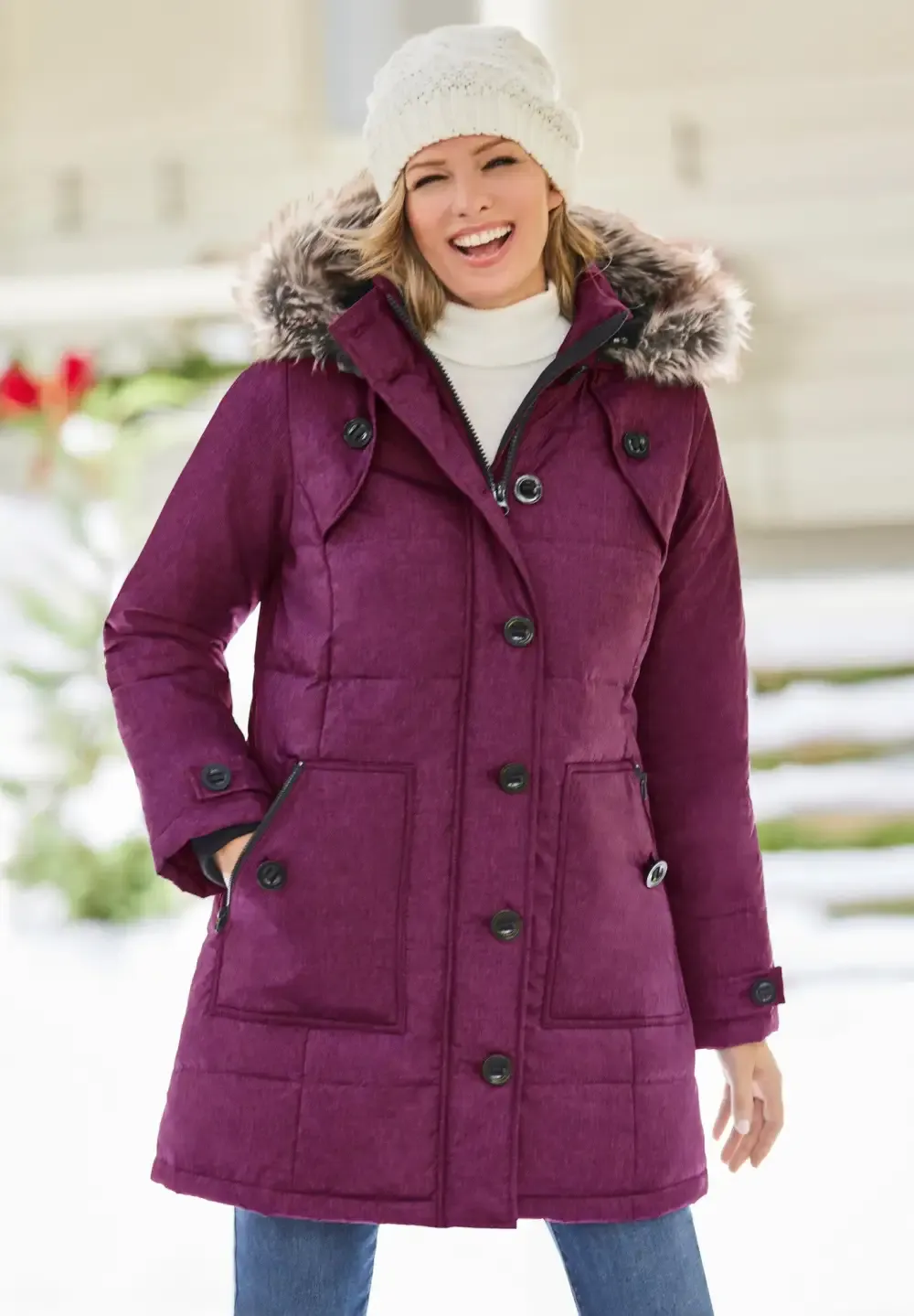 Heathered Down Puffer Coat