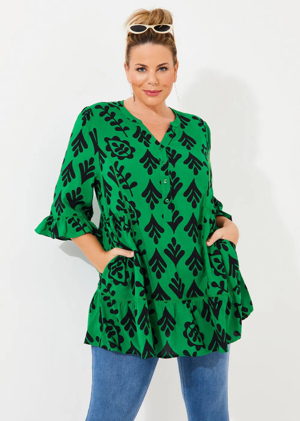 Natural Graphic Print Tunic