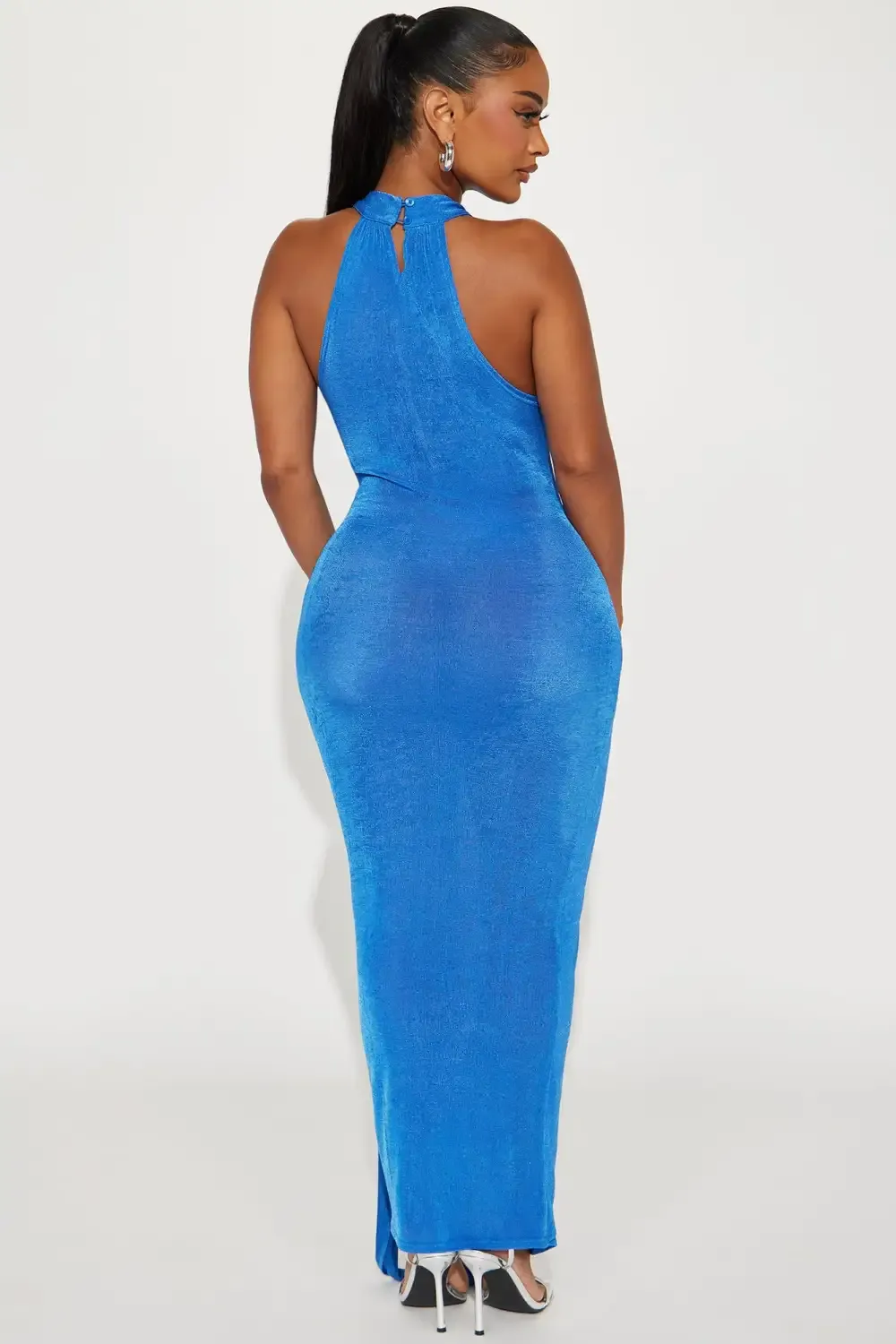 Layla Draped Maxi Dress - Blue