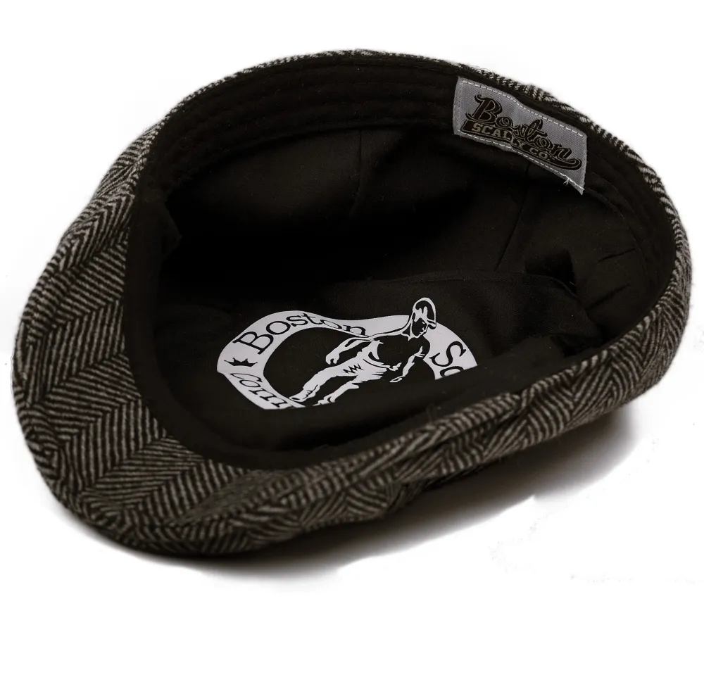 The Honey Badger Boston Scally Cap - Grey Herringbone