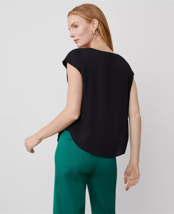 Boatneck Shirttail Blouse