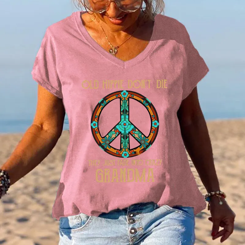 Peace And Love Old Hippie Don't Die Hippie Graphic Tees
