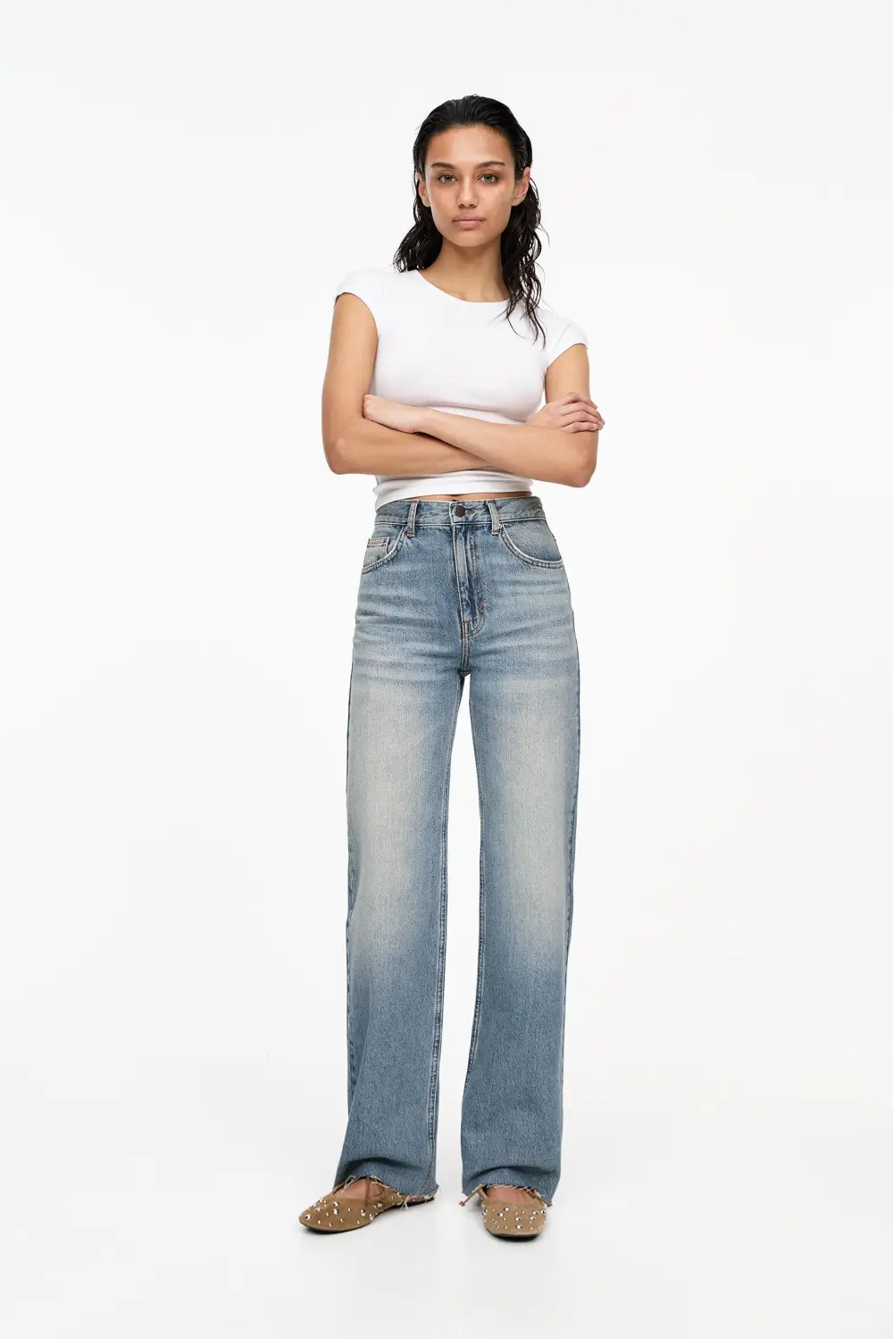 Jeans rectos tiro alto