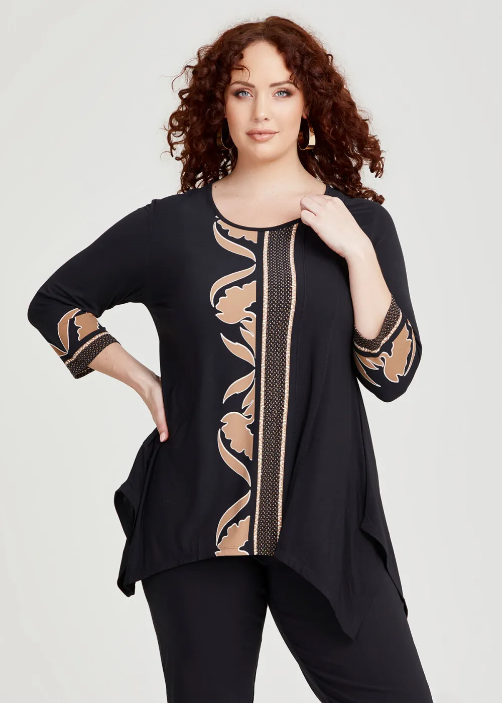 Border Print Top