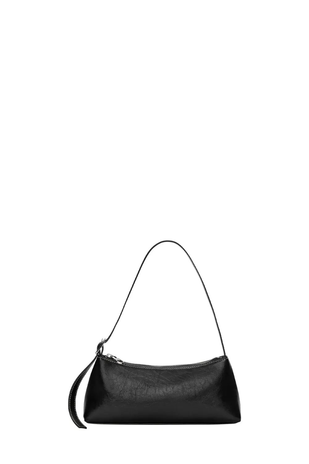 Bolso de hombro alargado pespuntes