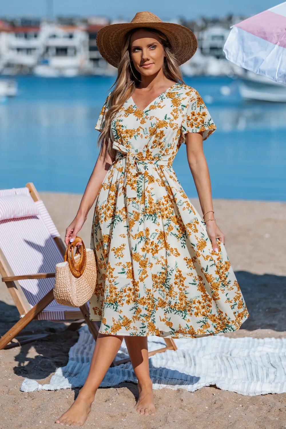 Sunlit Wildflowers Floral Mini Dress