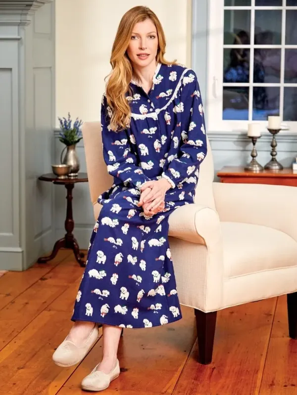 Lanz Puppy-Love Flannel Nightgown