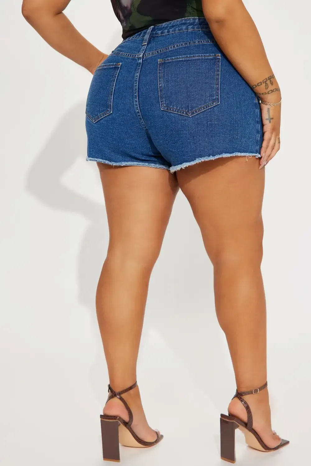 Gotta Love It Ripped Non Stretch Denim Shorts - Medium Wash