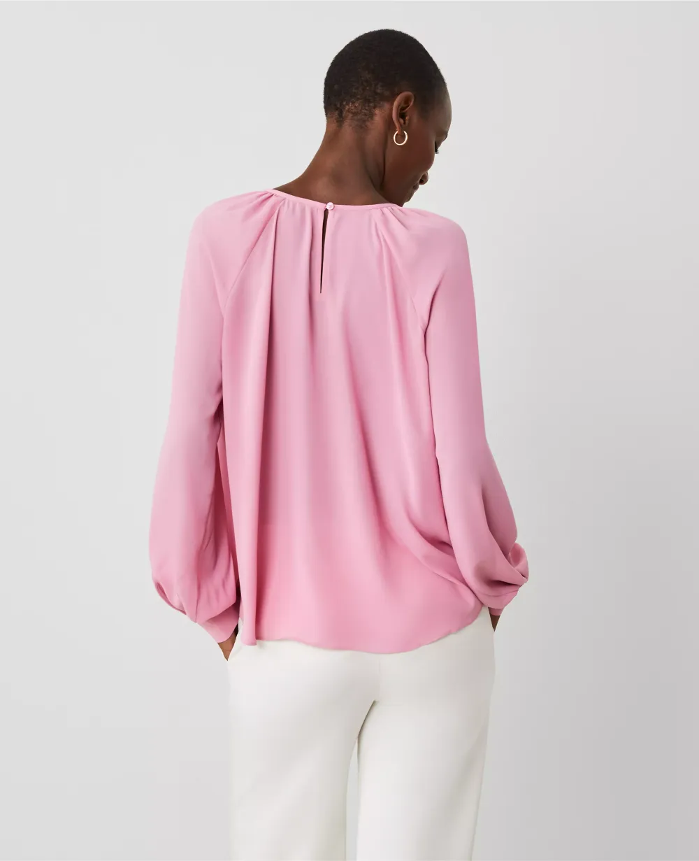 Shirred Raglan Blouse