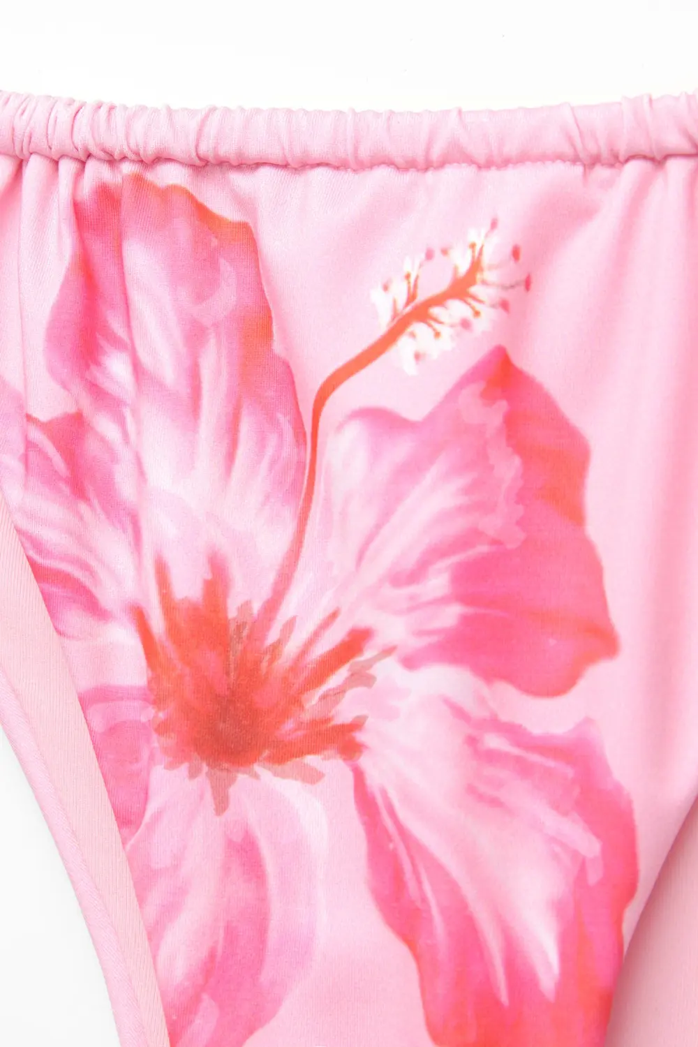 Floral bikini bottoms with gathered detail