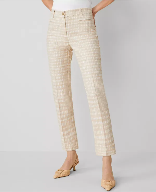 The Relaxed Cotton Crop Pant in Plaid