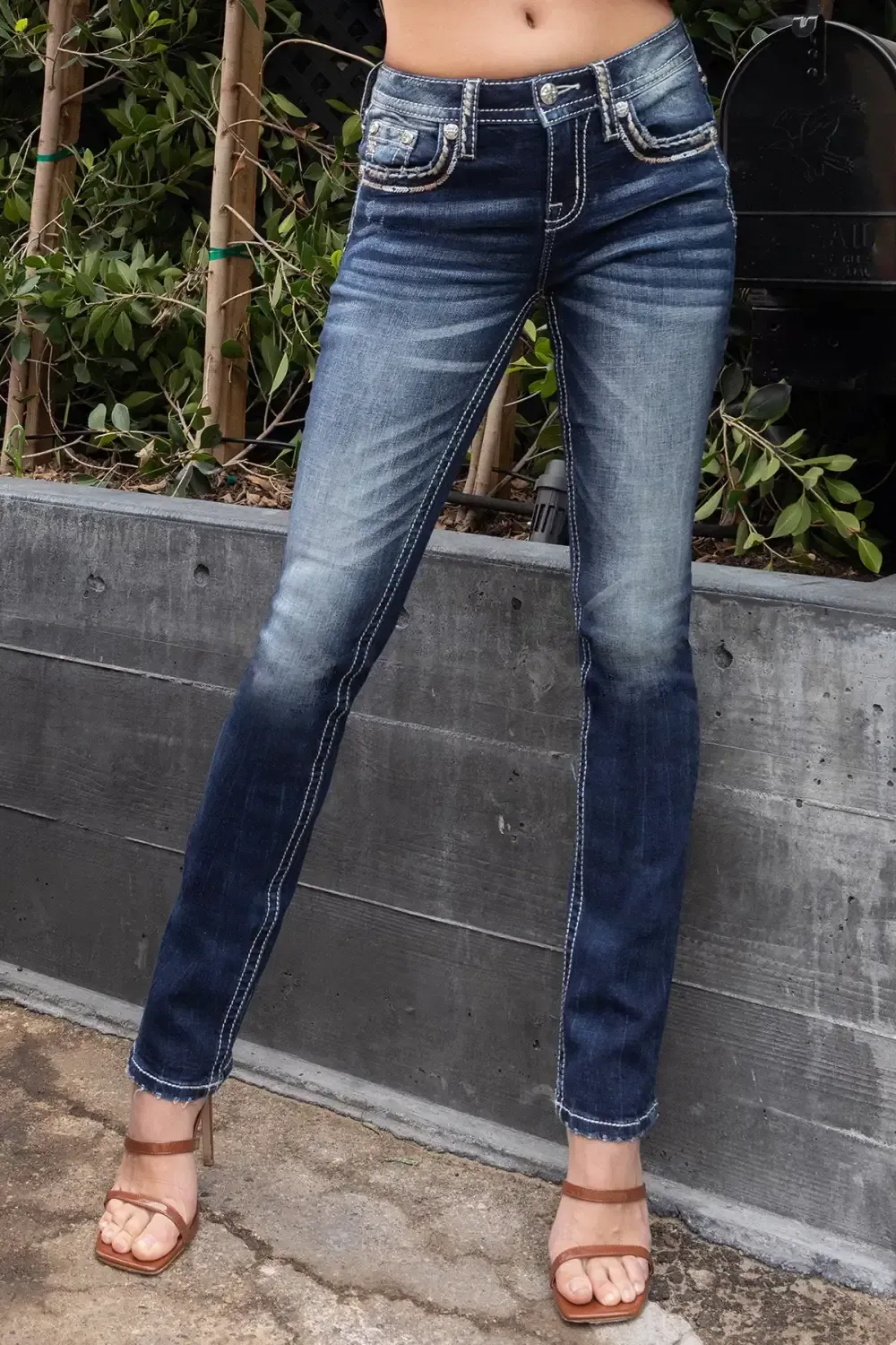 Classic Border Stitched Straight Denim