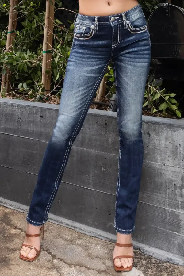 Classic Border Stitched Straight Denim