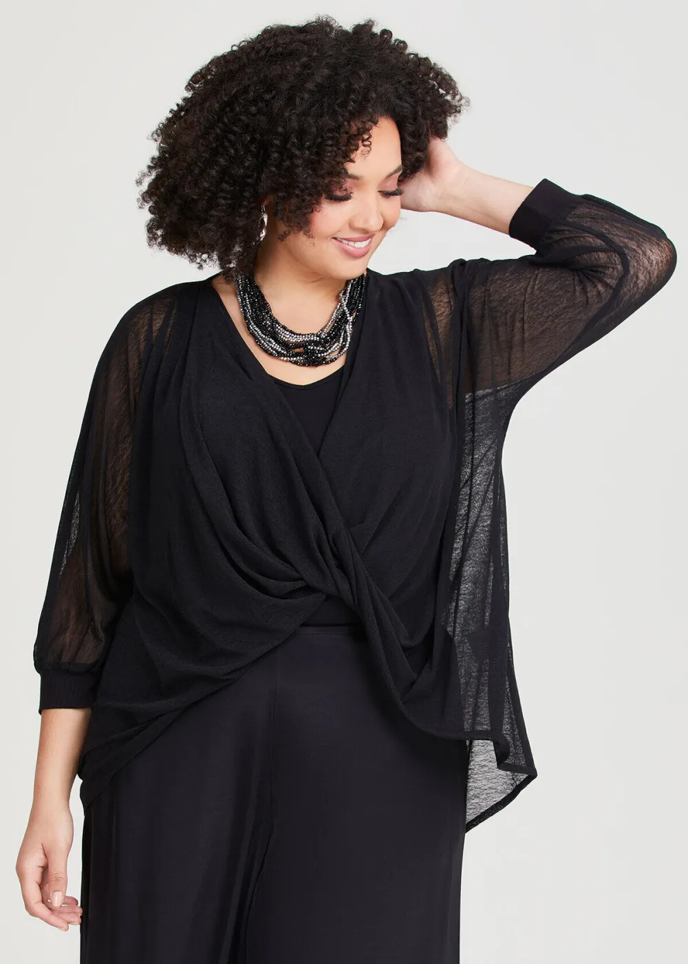 Mesh Wrap Overlay Top