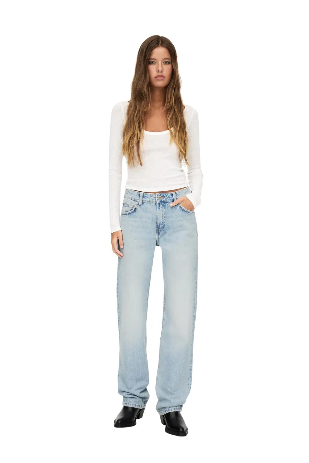 Jeans rectos tiro medio