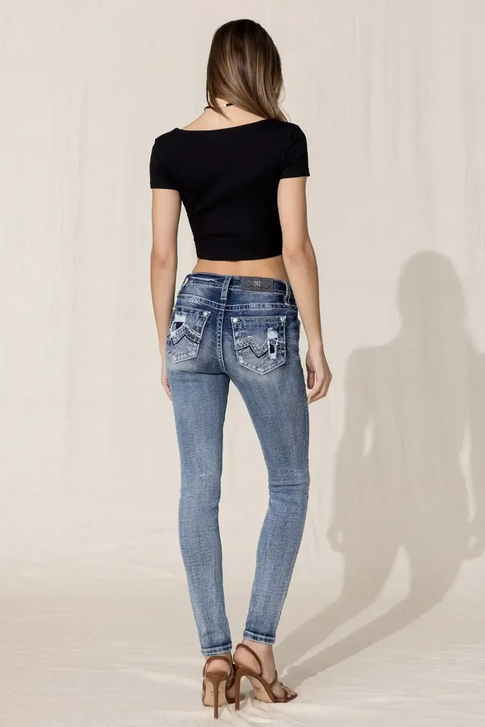 Modern Blowout Logo Skinny Jeans