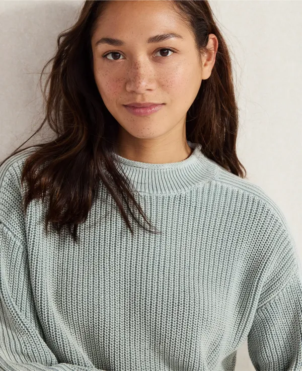 Haven Well Within Garment-Dyed Organic Cotton Roll Neck Sweater