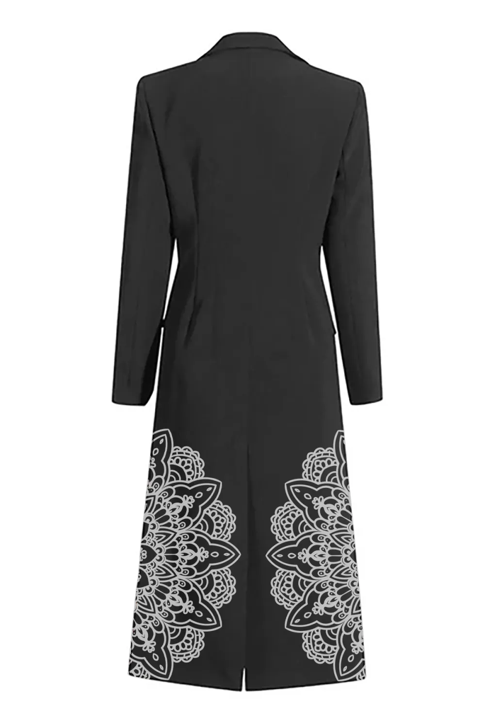 Smart Buckle Strap Shoulder Pad Cinch Waist Button Down Long Tailored Blazer