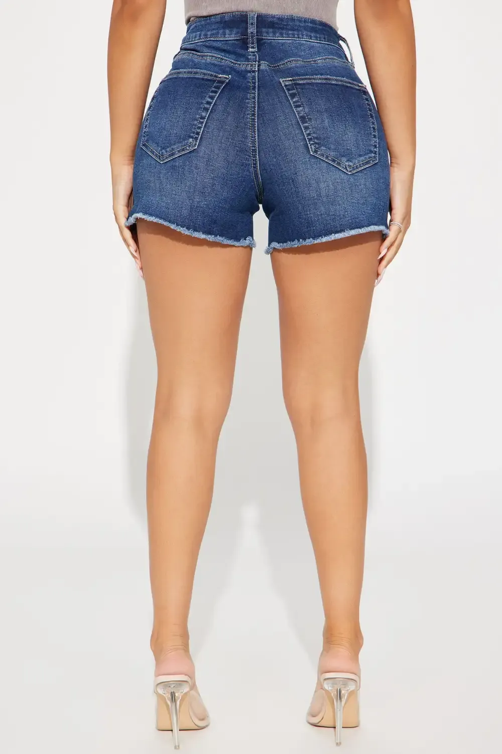 On My Good Side Stretch Denim Shorts - Dark Wash