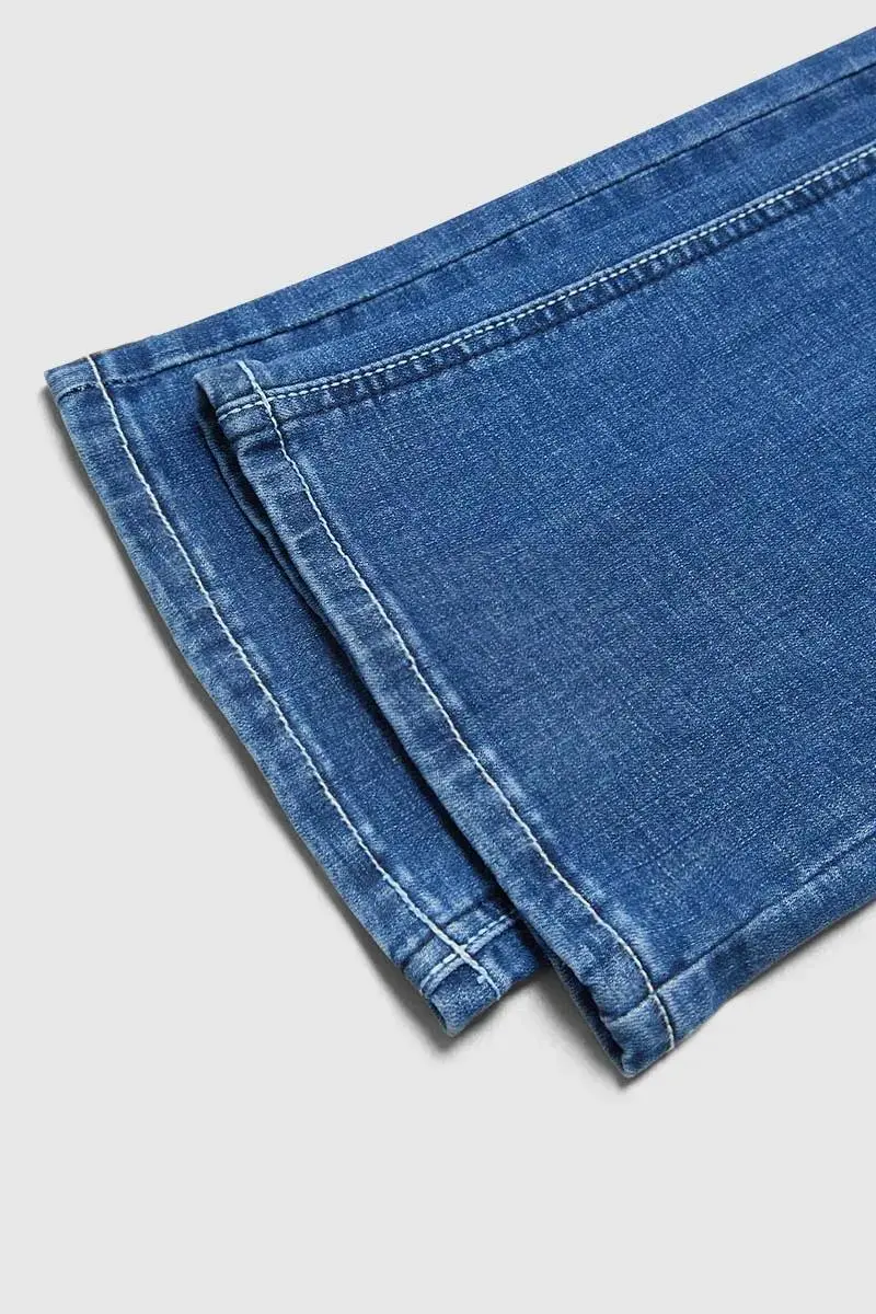 Wash Baroque Embroidery Mid Rise Bootcut Jeans Without Belt