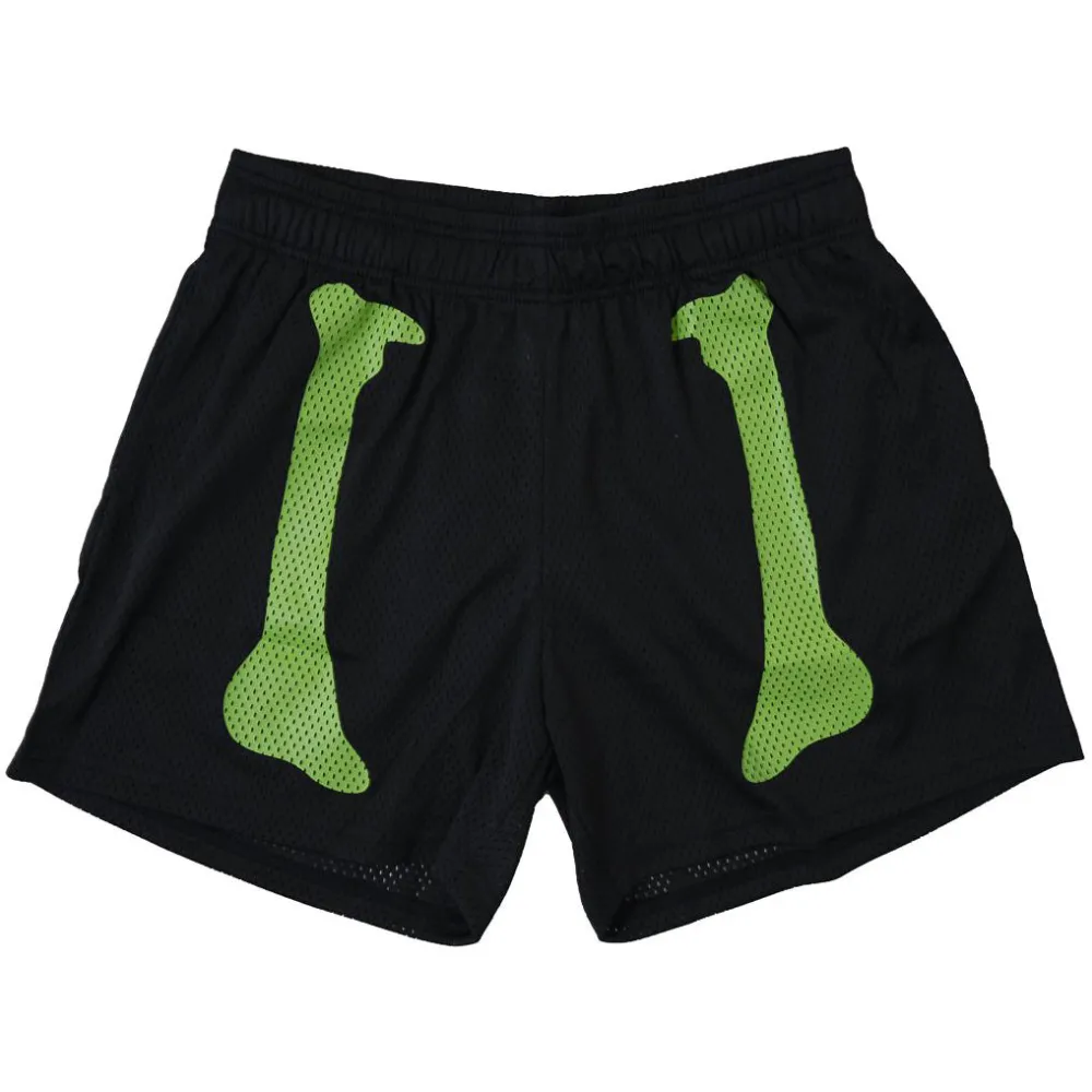 BONE DRY VENTED MESH SHORTS - BLACK / GREEN