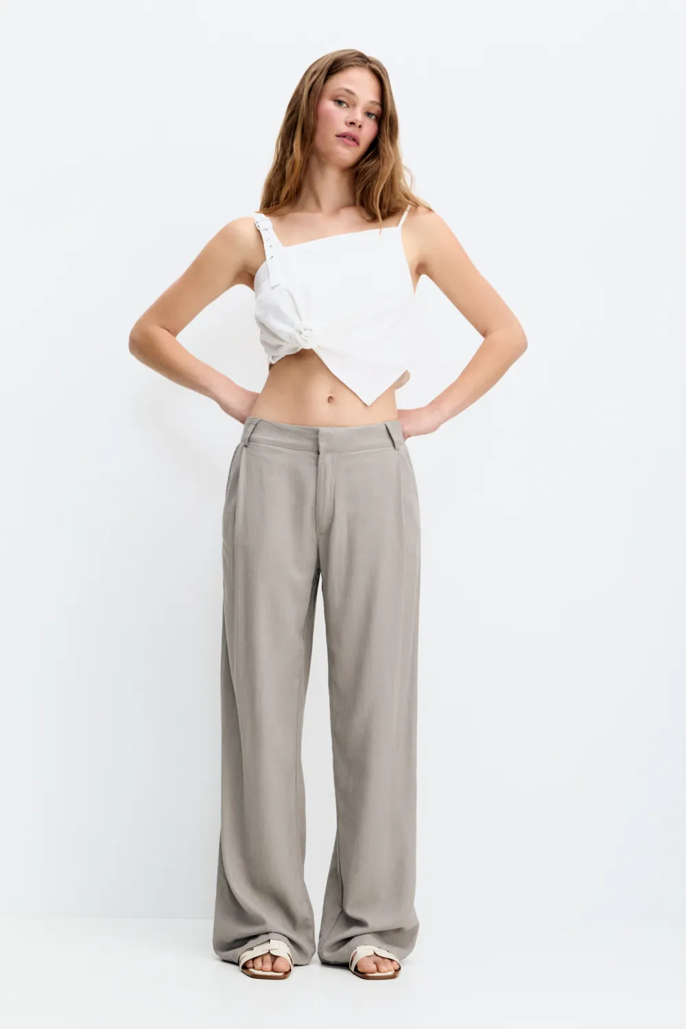 Pantalón de vestir fluido con lino