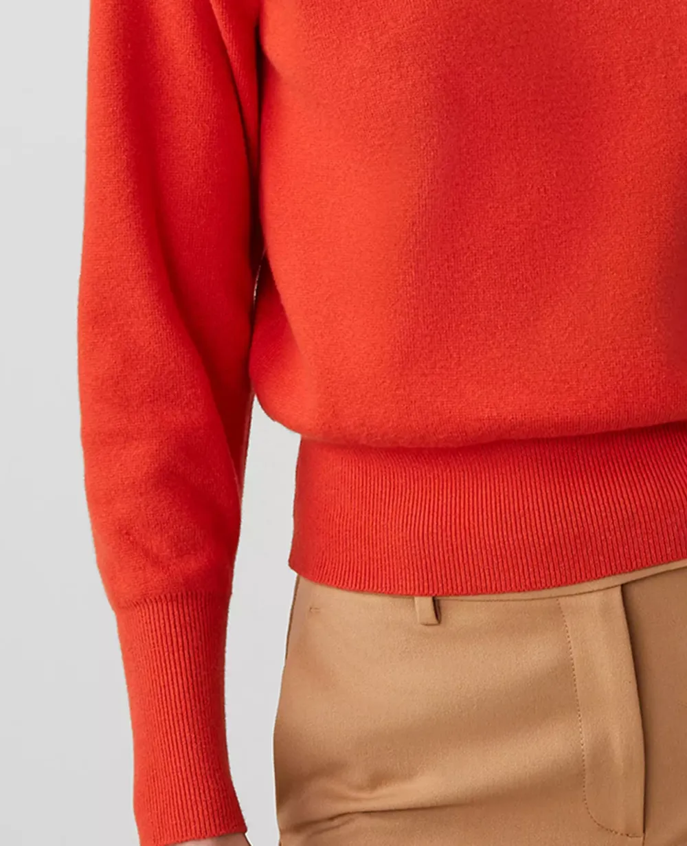 Raglan Button Crew Neck Sweater