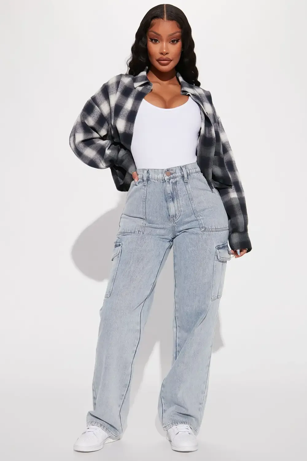 Plenty Good 90's Cargo Jeans - Light Wash