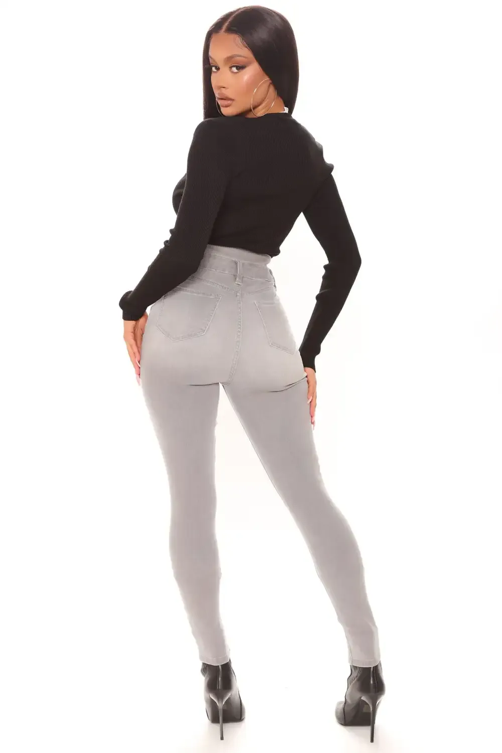 Thinking Of You Stretch Skinny Jeans - Grey