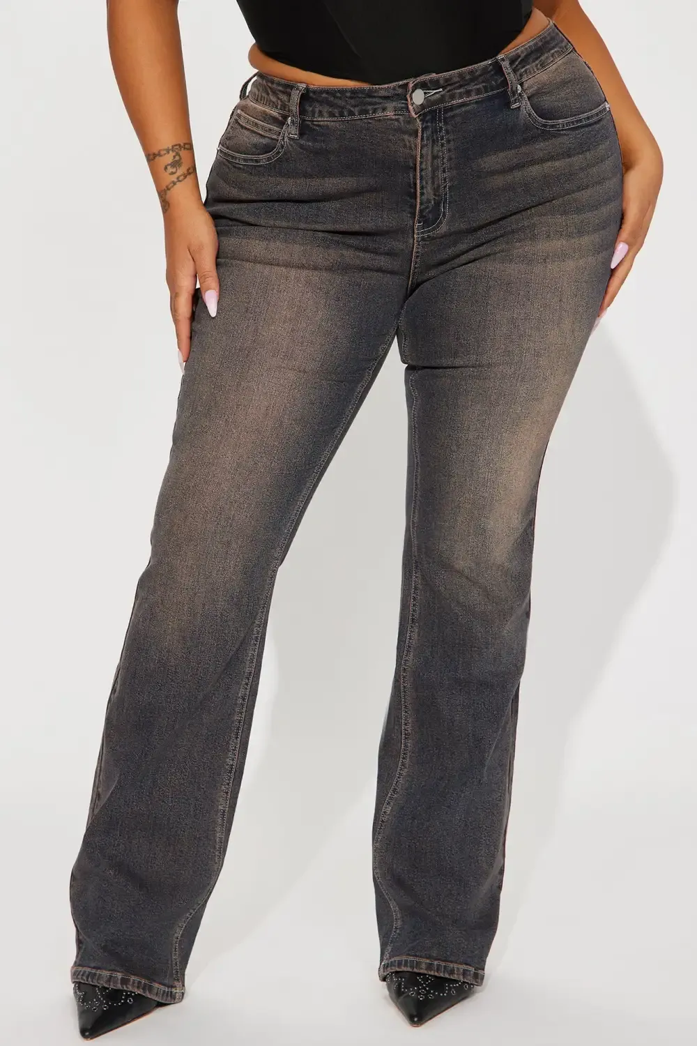 Sahara Tinted Stretch Bootcut Jeans - Dark Wash