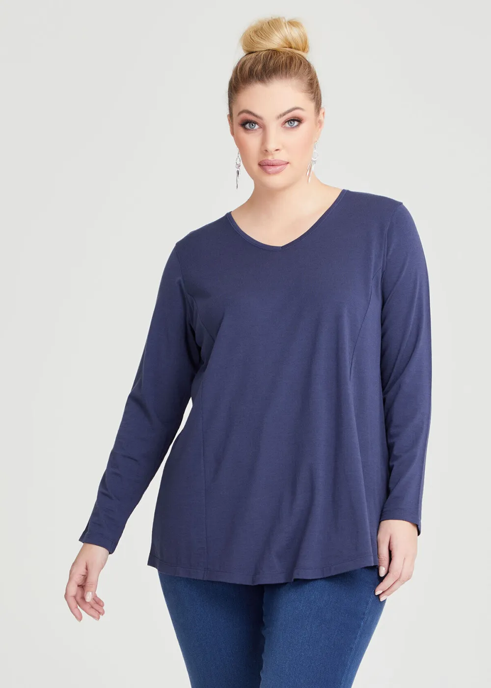 Wool Bamboo V-neck Top