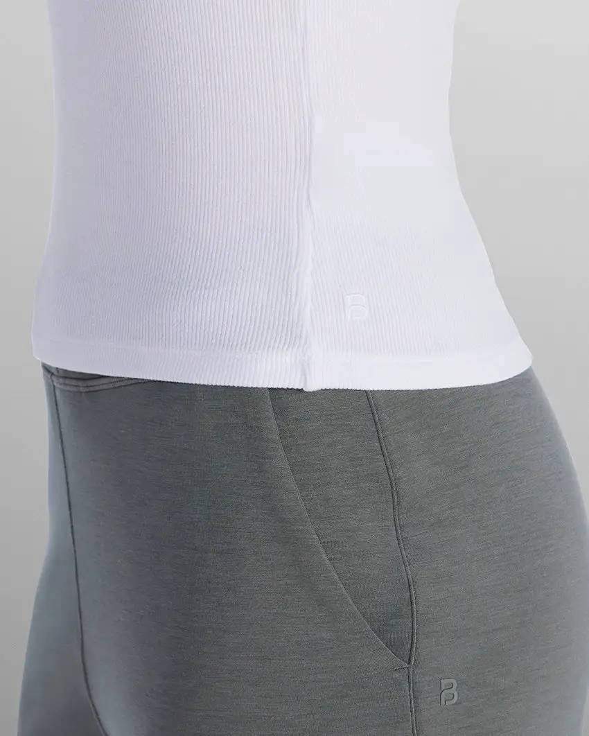 Modal Micro Rib Fitted Short Sleeve