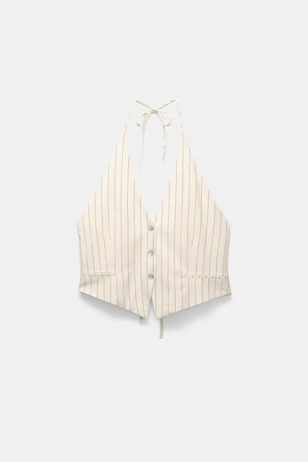 Striped vest with open back