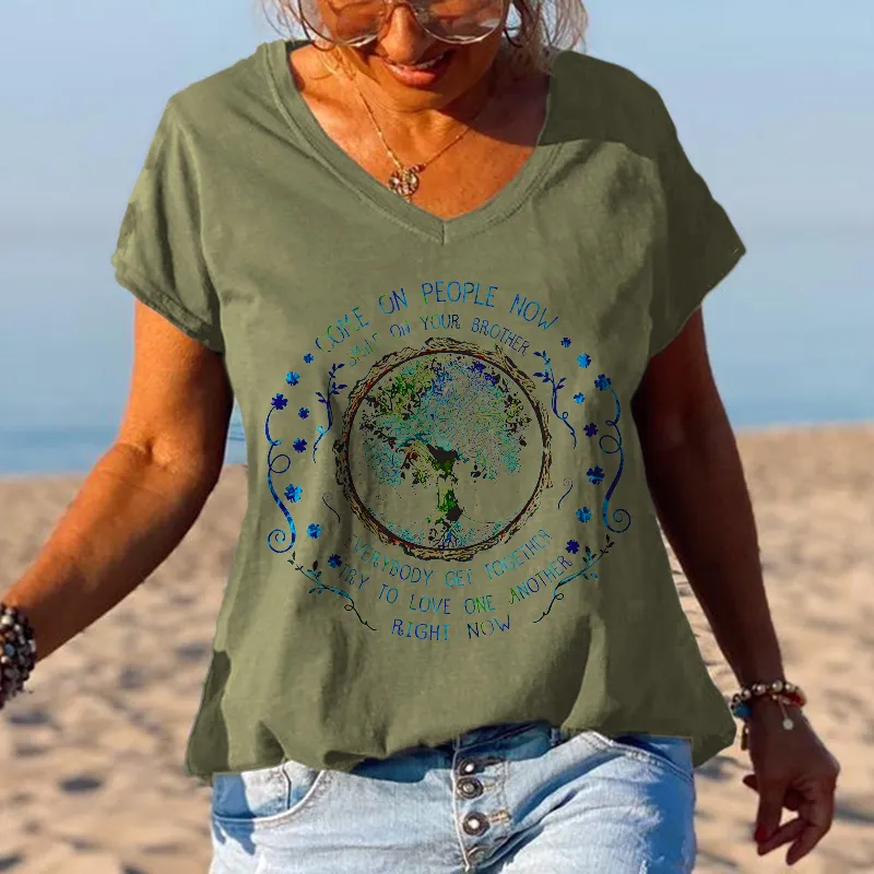 Smile On Your Brother Tree Of Green Printed Graphic Tees