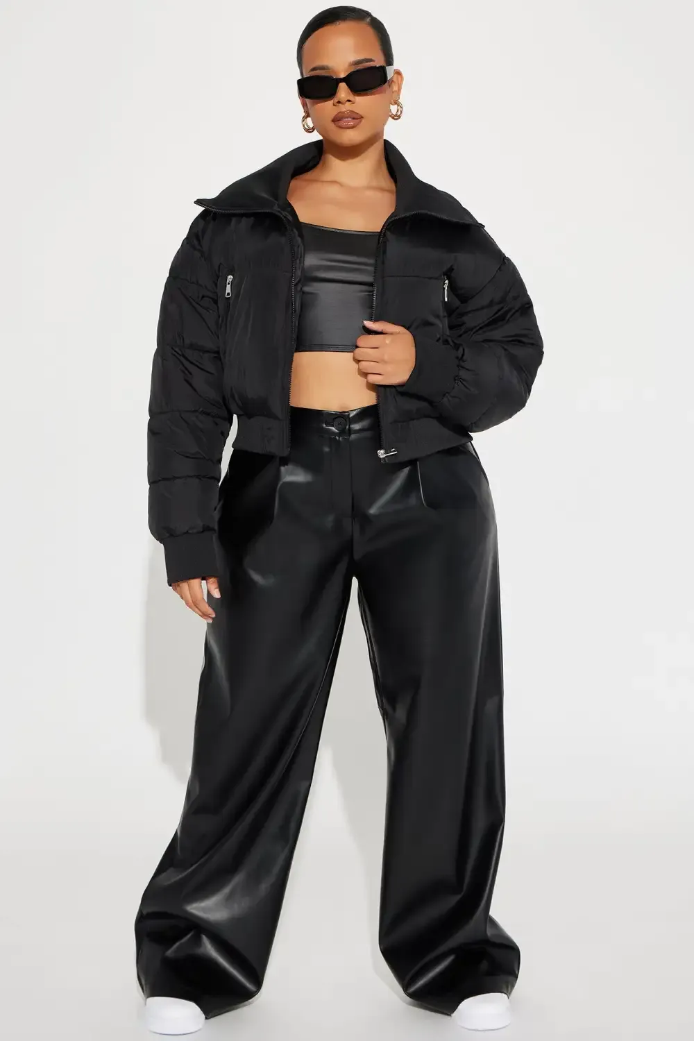 One Wish Only Puffer Jacket - Black