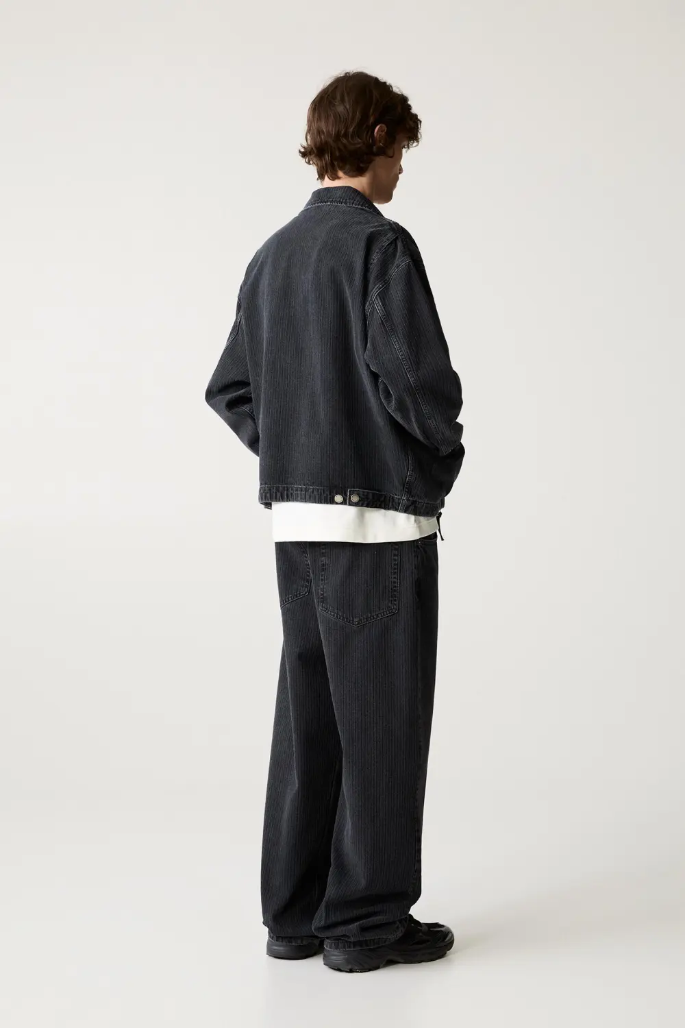 Textured wide leg jeans