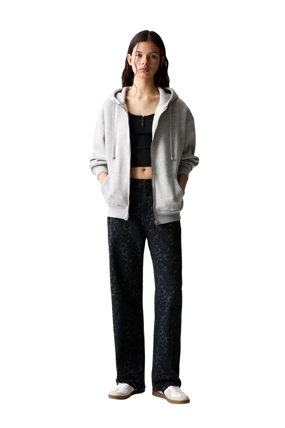 Sudadera oversize capucha cremallera