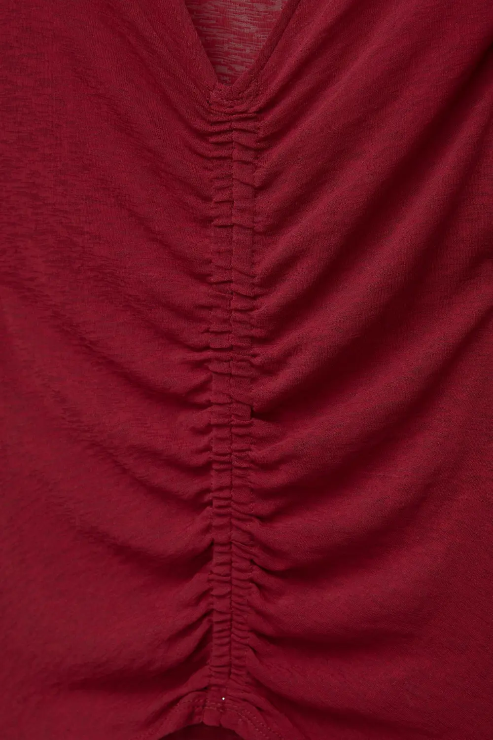 Gathered long sleeve T-shirt