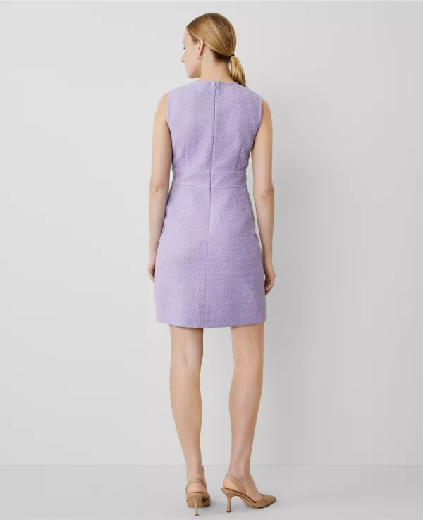Tweed Button Shift Dress