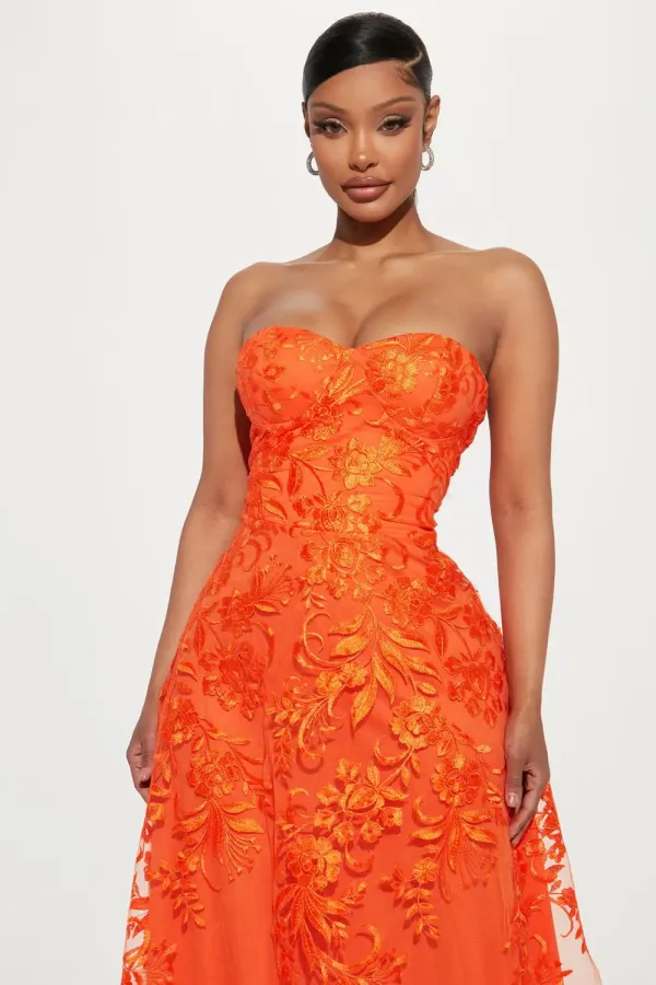 Everlasting Lace Maxi Dress - Orange