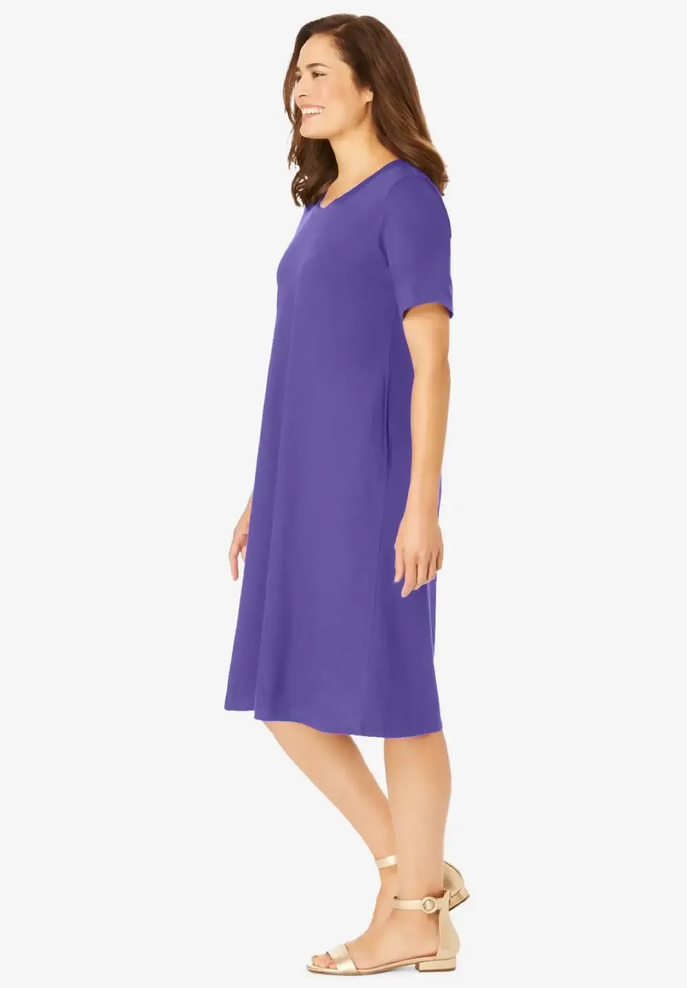 Perfect Short-Sleeve Crewneck Tee Dress