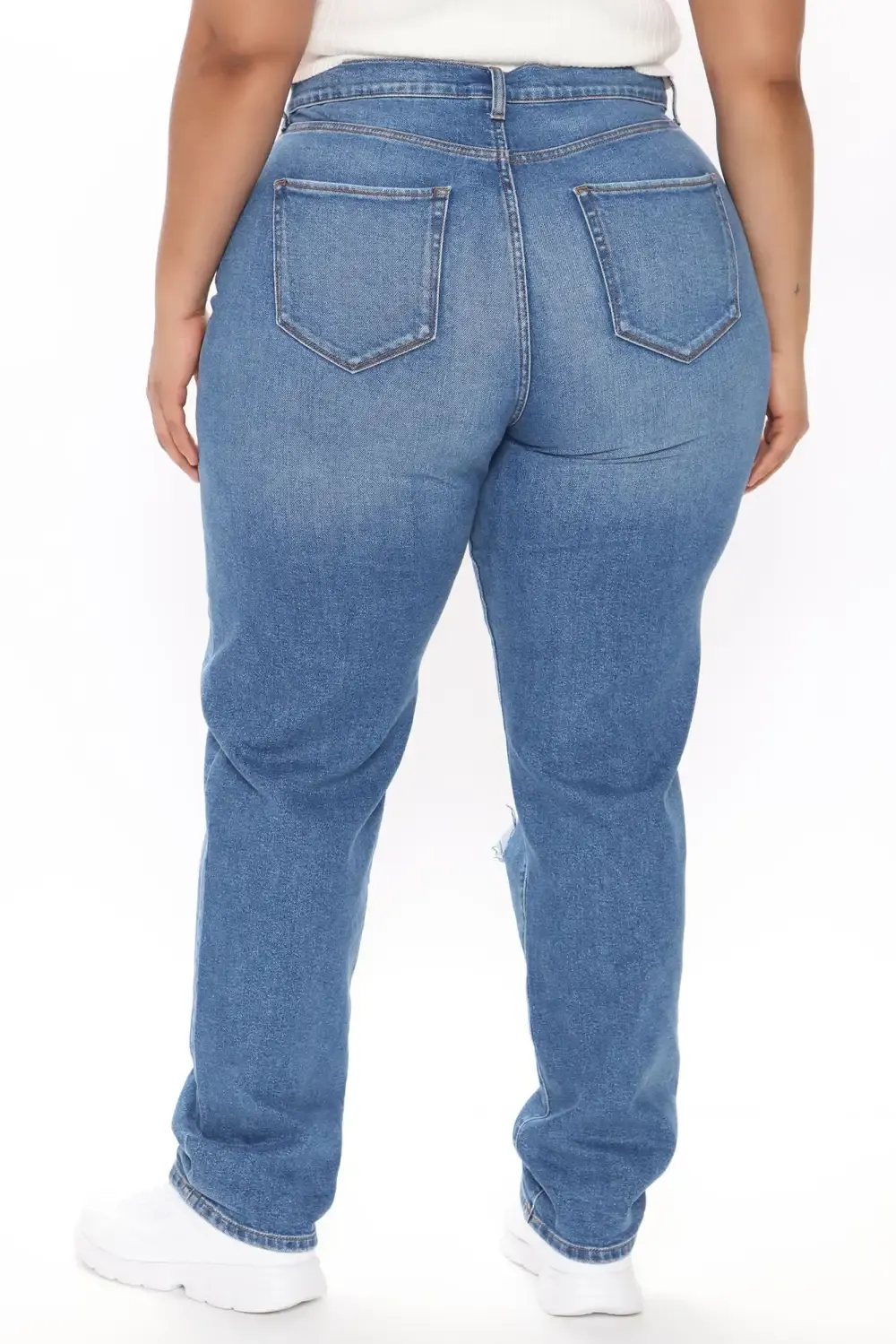 Tall Hometown Cutie Destroyed Mom Jeans - Medium Blue Wash