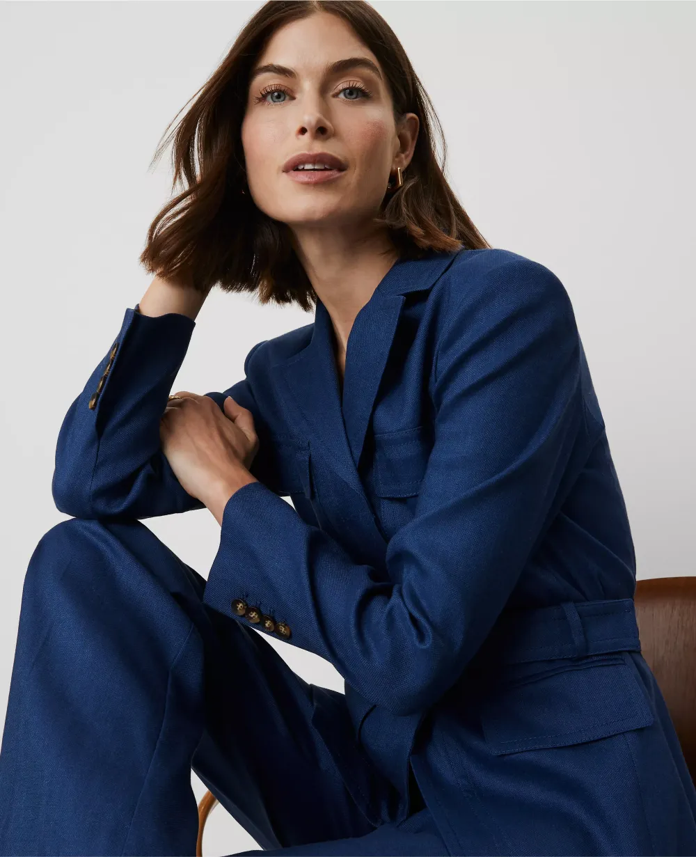 Linen-Blend Safari Jacket