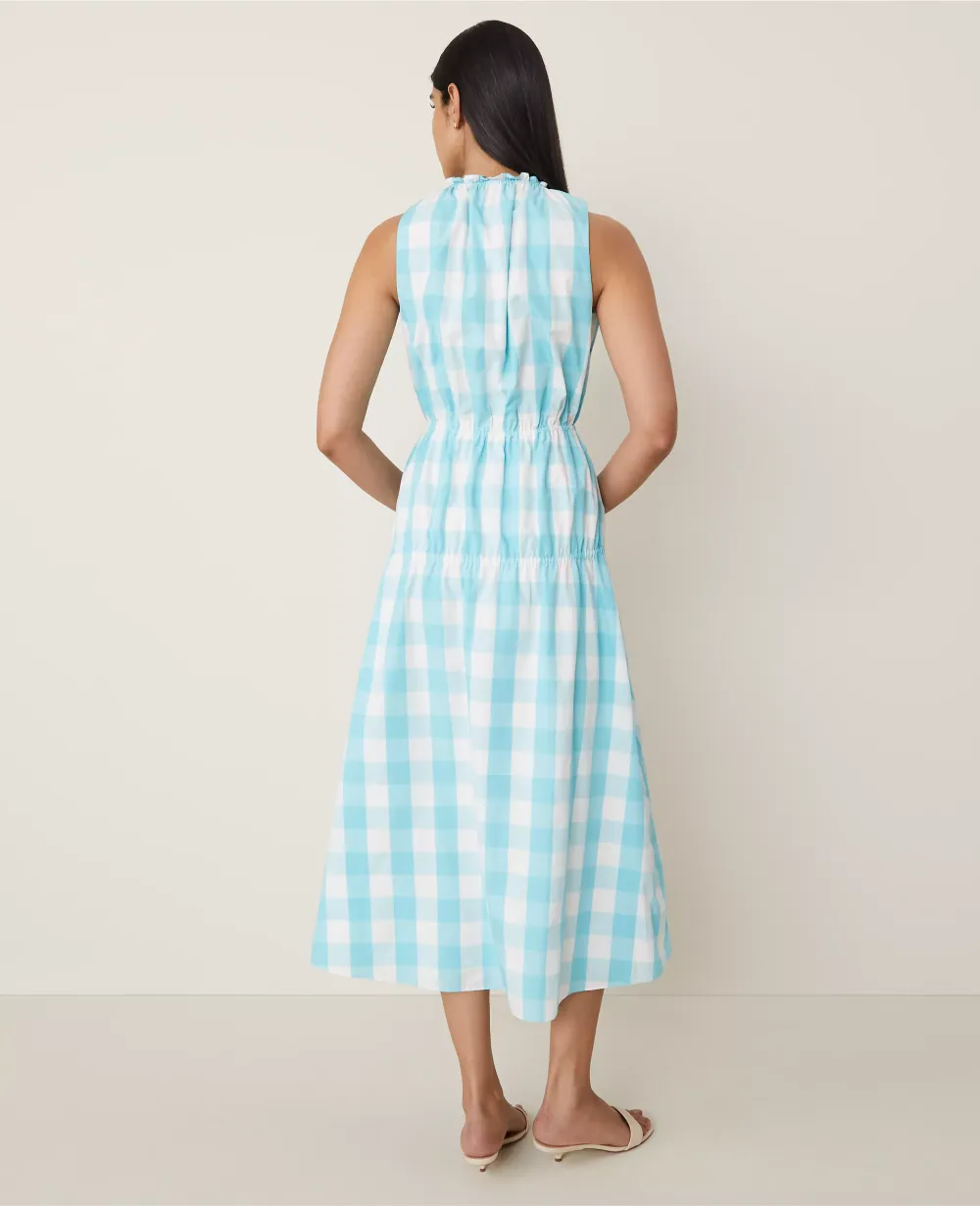 Plaid Flare Midi Dress