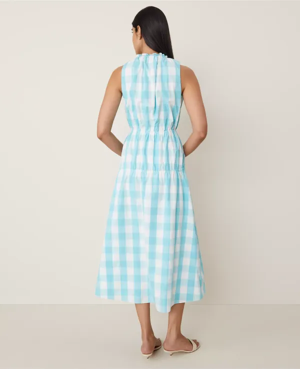 Plaid Flare Midi Dress