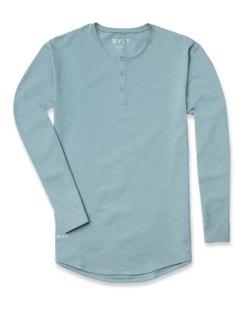 Henley Drop-Cut Long Sleeve: Lux