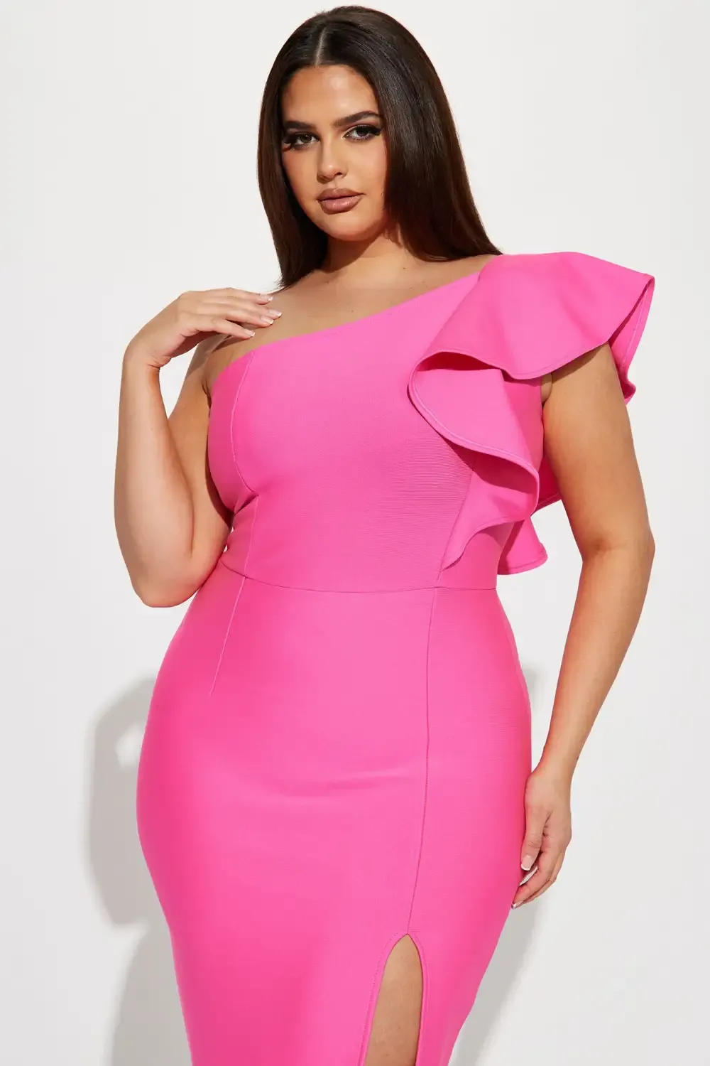 Alaia Bandage Midi Dress - Hot Pink