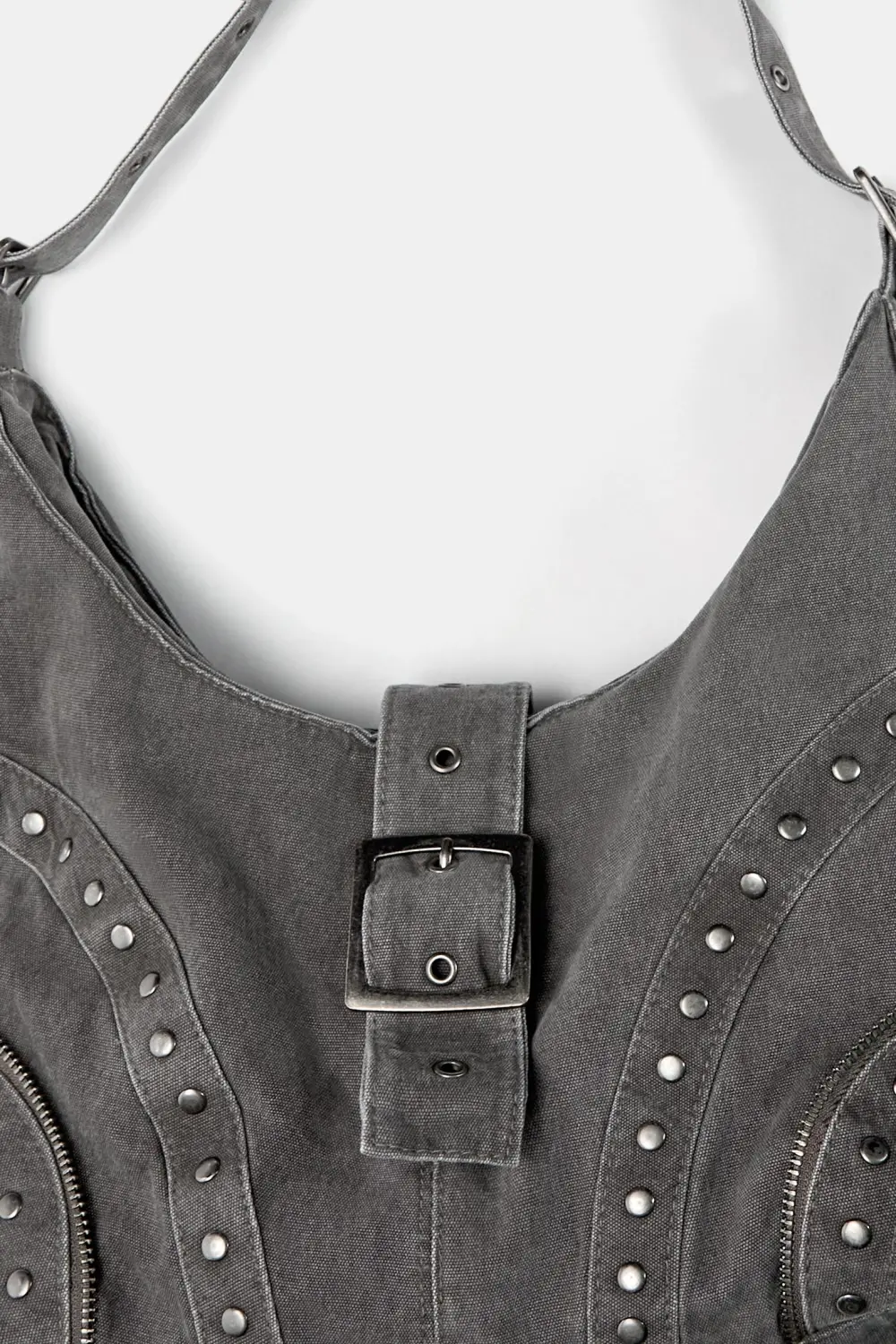Bolso shopper canvas tachas