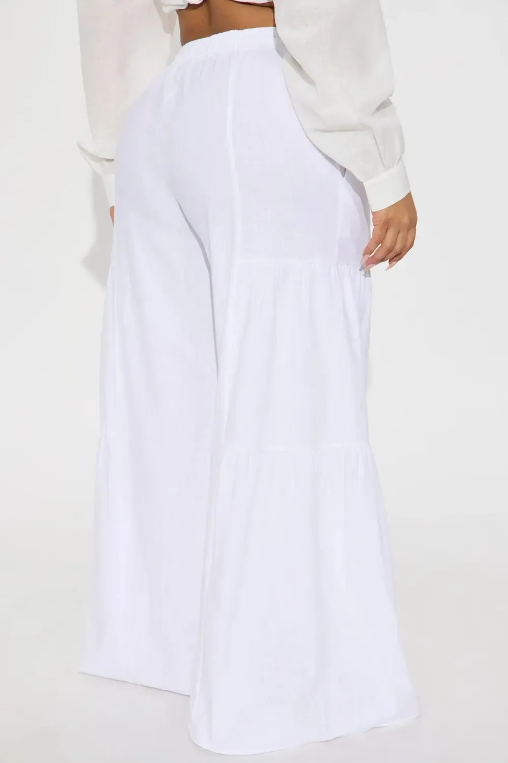 Sandra Linen Wide Leg Pant - White