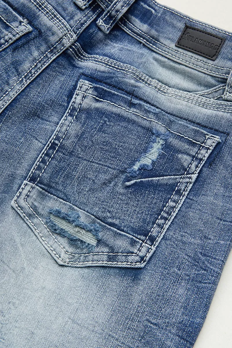 Roll Hem Wash High Stretch Mid Rise Capri Jeans